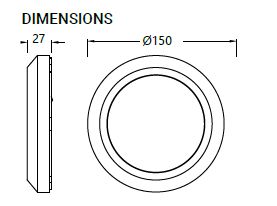 Black Round Down Facing Pathlight