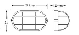 Synerji Large Oval White Grid Bulkhead