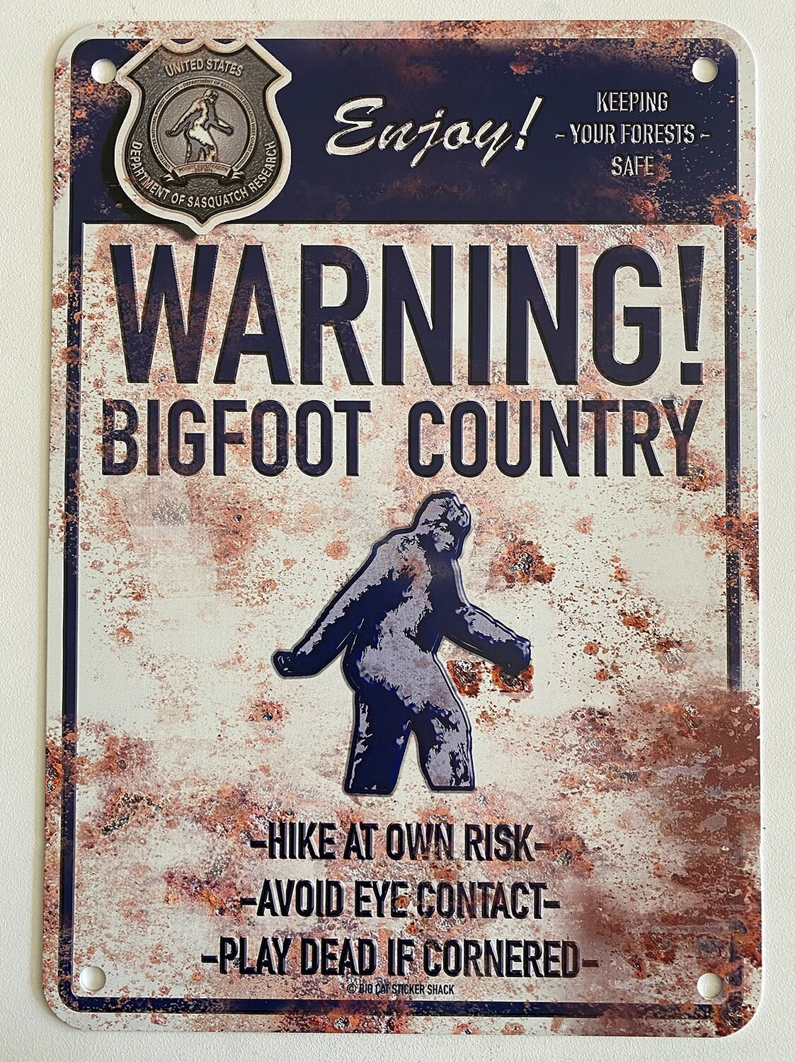 12 x 18 Warning Bigfoot Sign