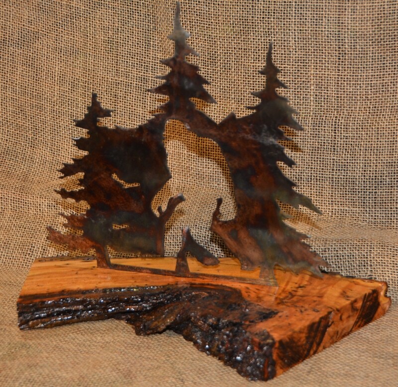 Bigfoot in Tree on Brown Maple with Live Edge