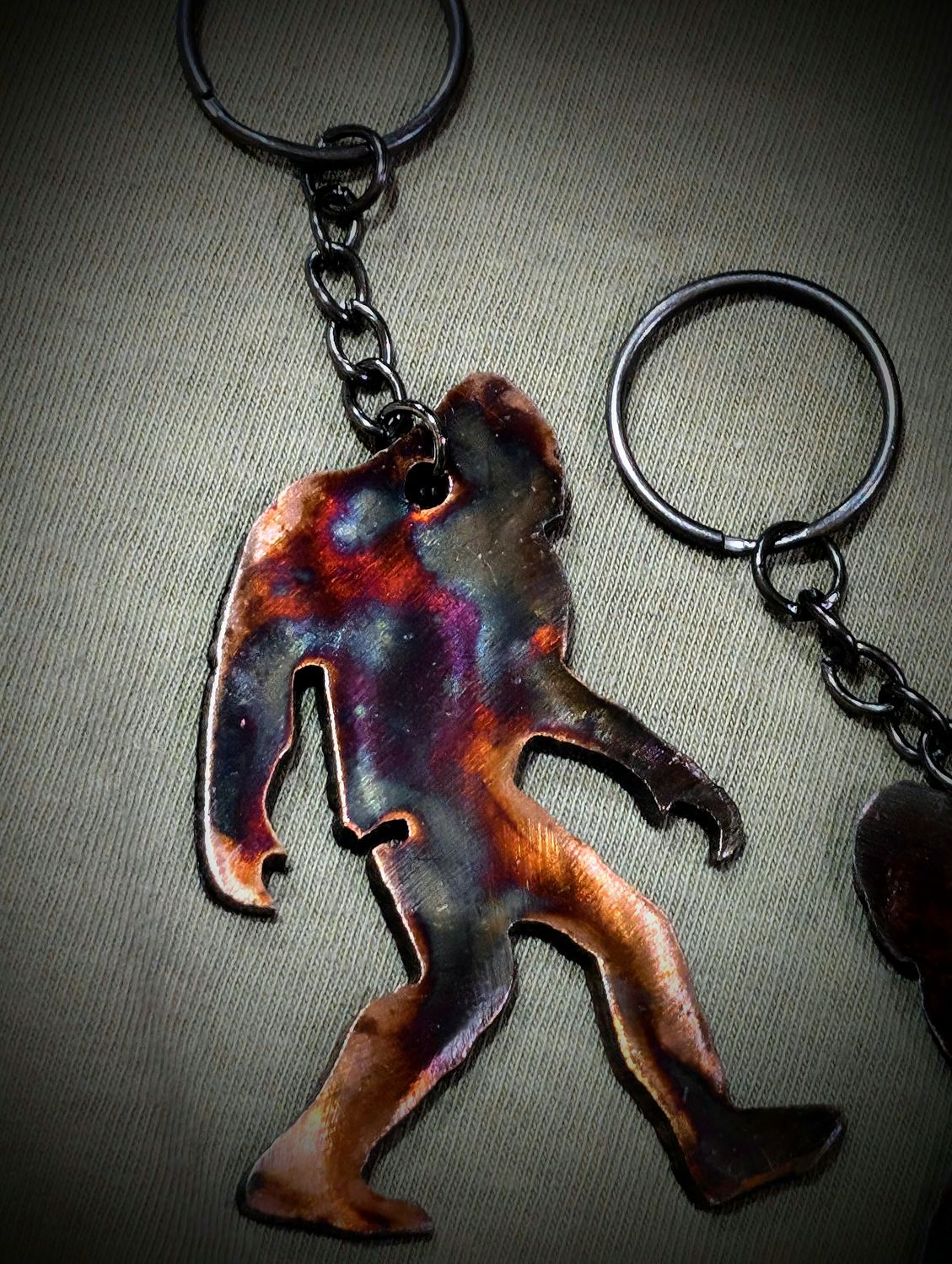 Steel Bigfoot Keychain