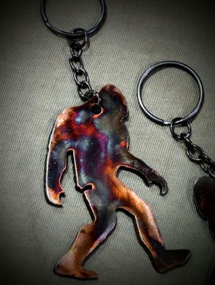 Steel Bigfoot Keychain