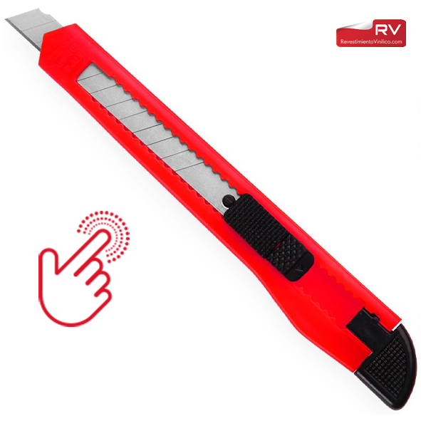 Cutter Básico Rojo para Revestimiento Vinílico con Cuchilla de 45 Grados 9 mm