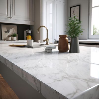 Marmol calacata blanco brillo Vinilo VDIPW415