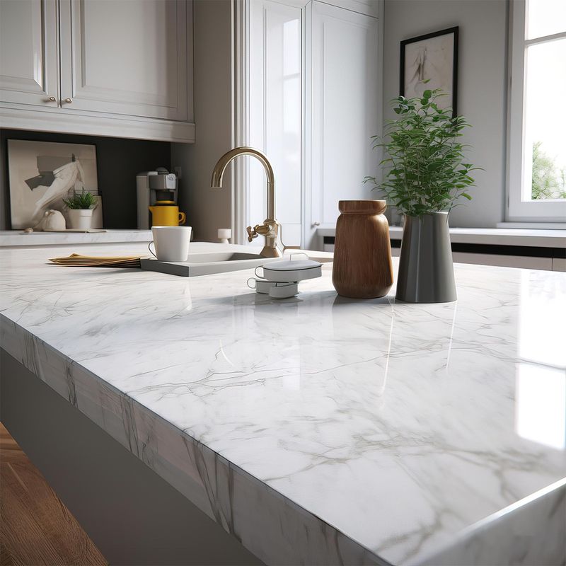 Marmol calacata blanco brillo Vinilo VDIPW415