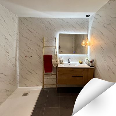 Marmol calacata blanco mate Vinilo VDIPW413-12