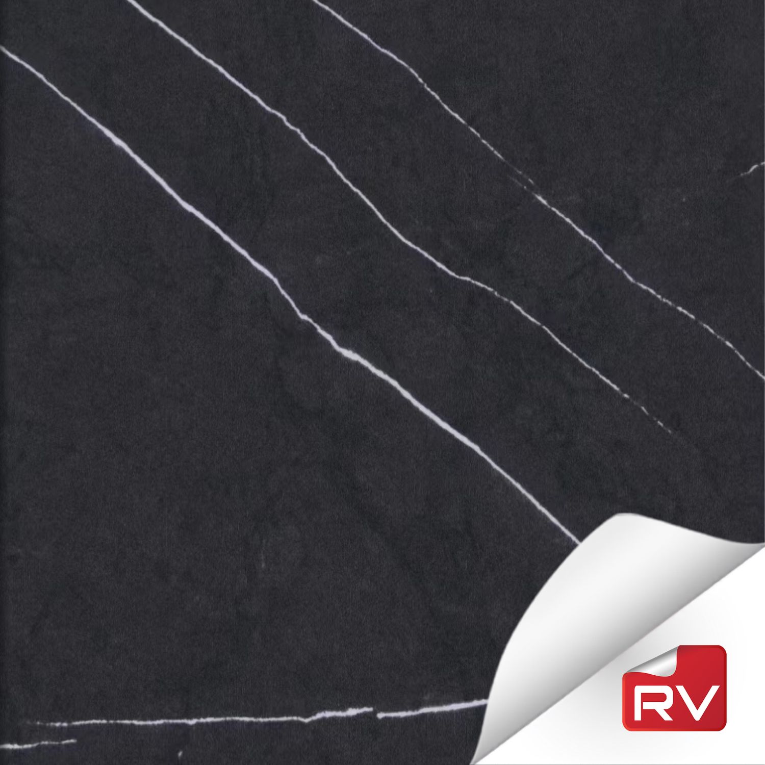 Mármol Negro Marquina Mate Revestimiento Vinílico RVKM1520 Mármol Negro Marquina Mate Revestimiento Vinílico RVKM1520