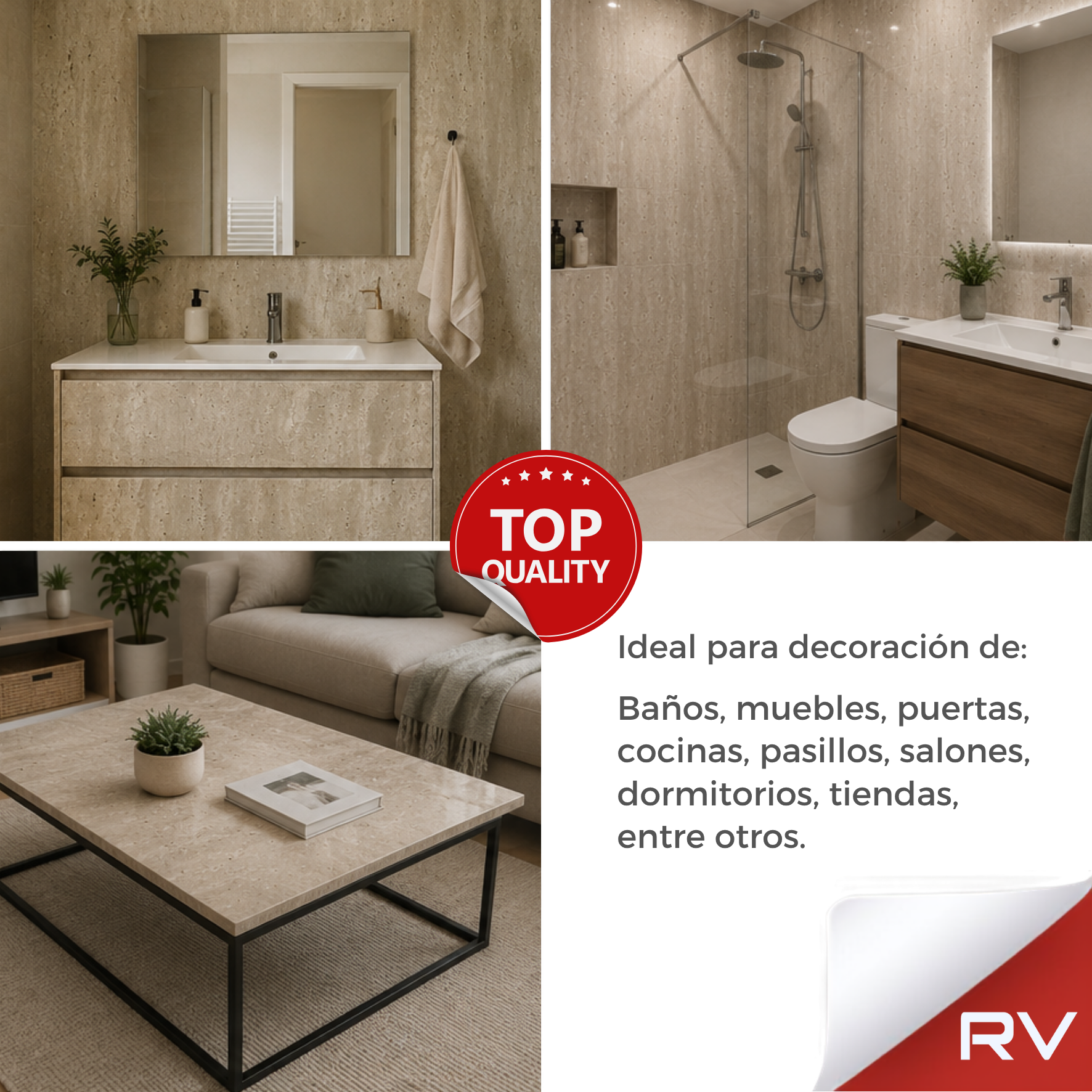 Travertino beig mate Vinilo RVAM027