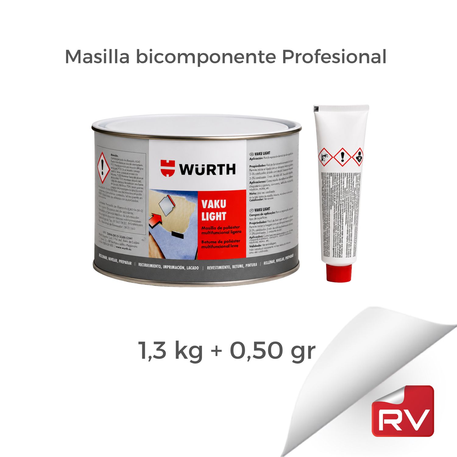 Masilla Profesional Bicomponente VAKU LIGHT con Endurecedor – Para Juntas y Acabado de Placas PVC Masilla Profesional Bicomponente VAKU LIGHT con Endurecedor – Para Juntas y Acabado de Placas PVC