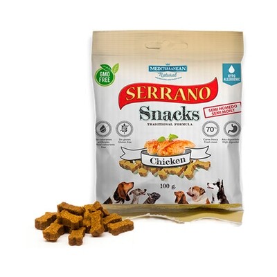 snack mediterráneo perro pollo 100 gramos