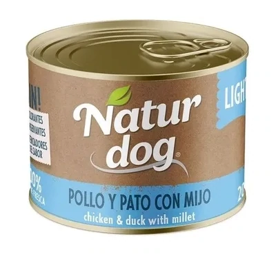 Naturdog Pollo y Pato con Mijo Light 200gr