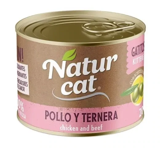 Naturcat Pollo y Ternera Kitten 200gr