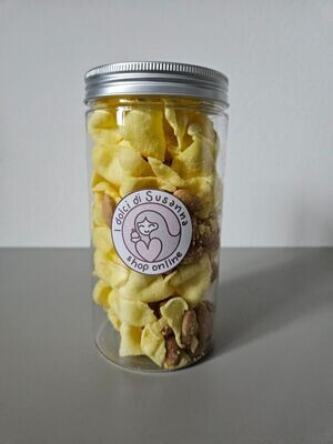 Patatine e mandorle gr 200 con latta idea regalo