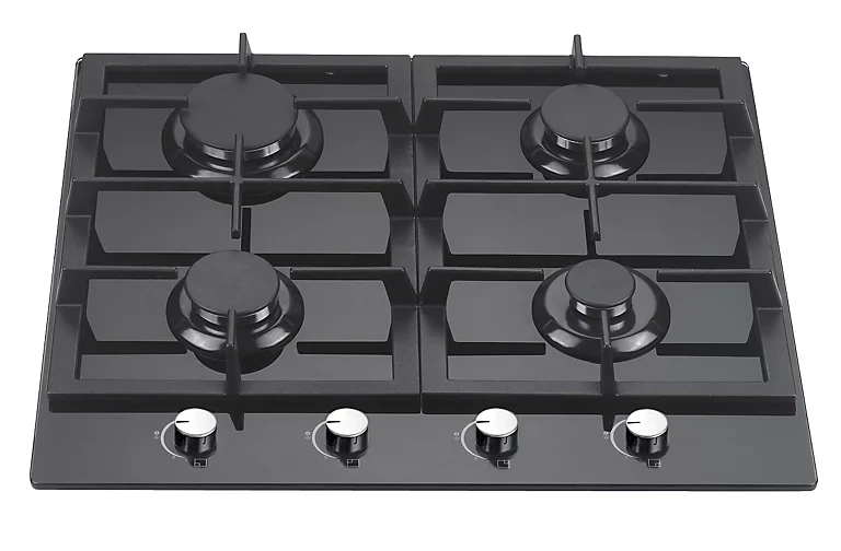 CATA UBGOG60BK 60cm 4 Burner Gas On Glass Gas Hob - Black