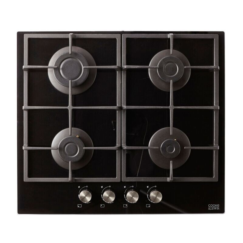 Cooke & Lewis 4 Burner Gas On Glass Hob