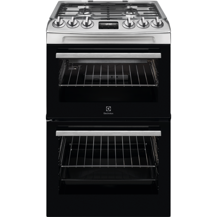 Electrolux 55cm Double Gas Oven with Electric Grill - Stainless Steel