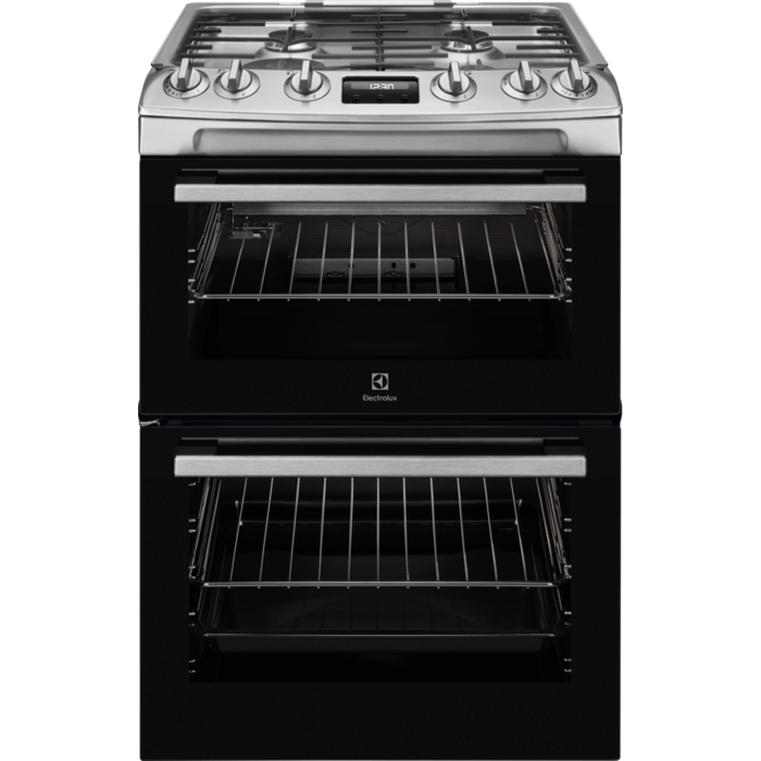 Electrolux 60cm Double Gas Oven with Electric Grill - Stainless Steel