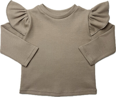 Shirtje Ruffle Taupe