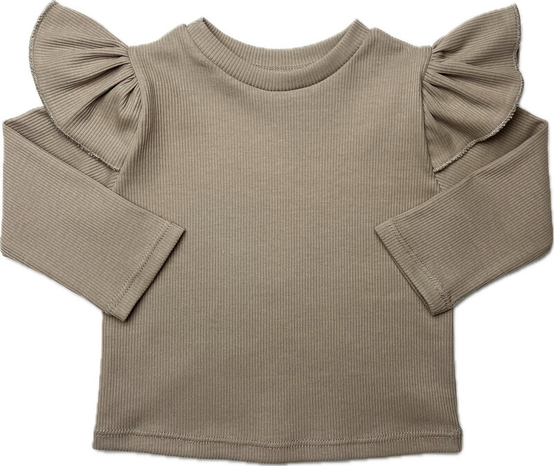Shirtje Ruffle Taupe