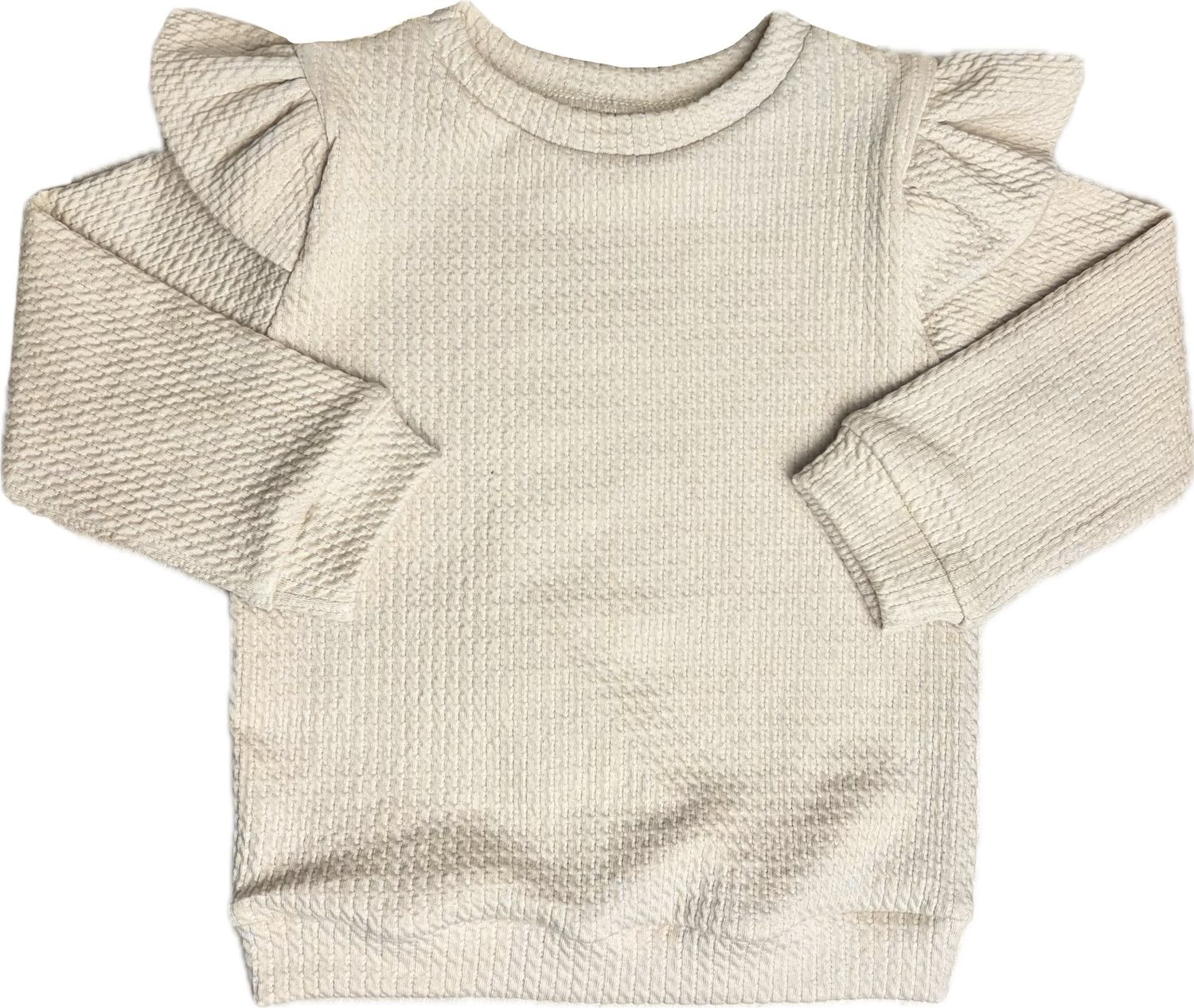 Trui ruffle beige