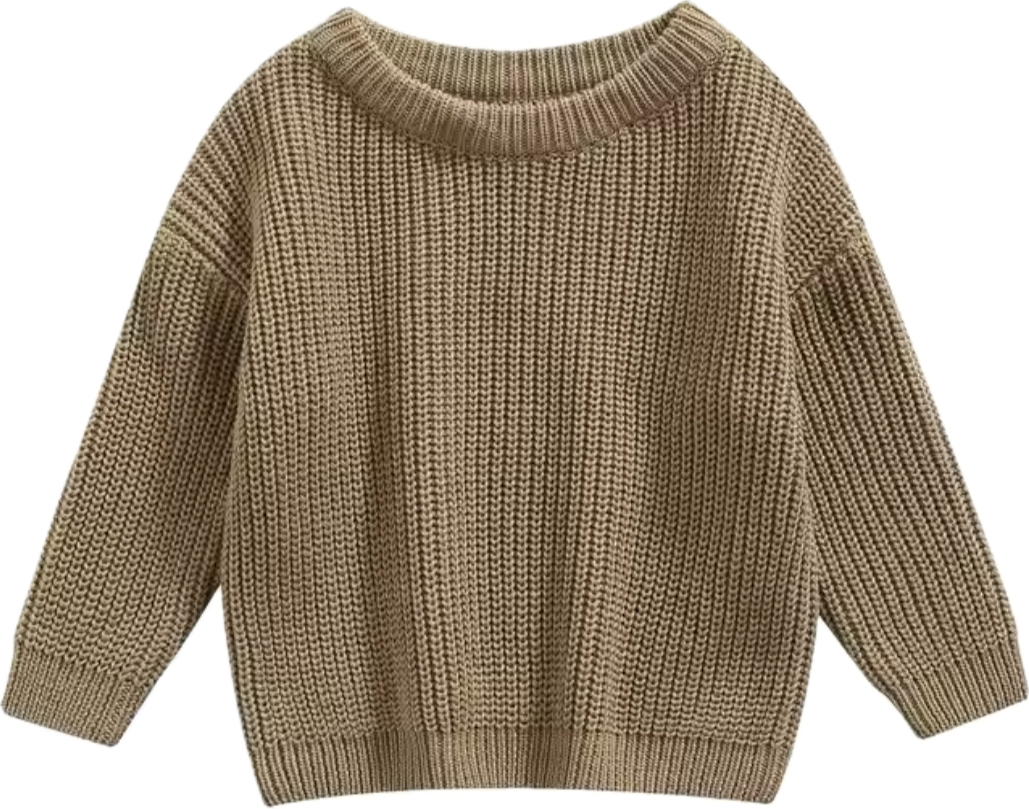 Gebreide trui khaki grey