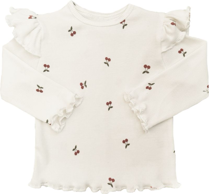 Shirtje ruffle kersjes
