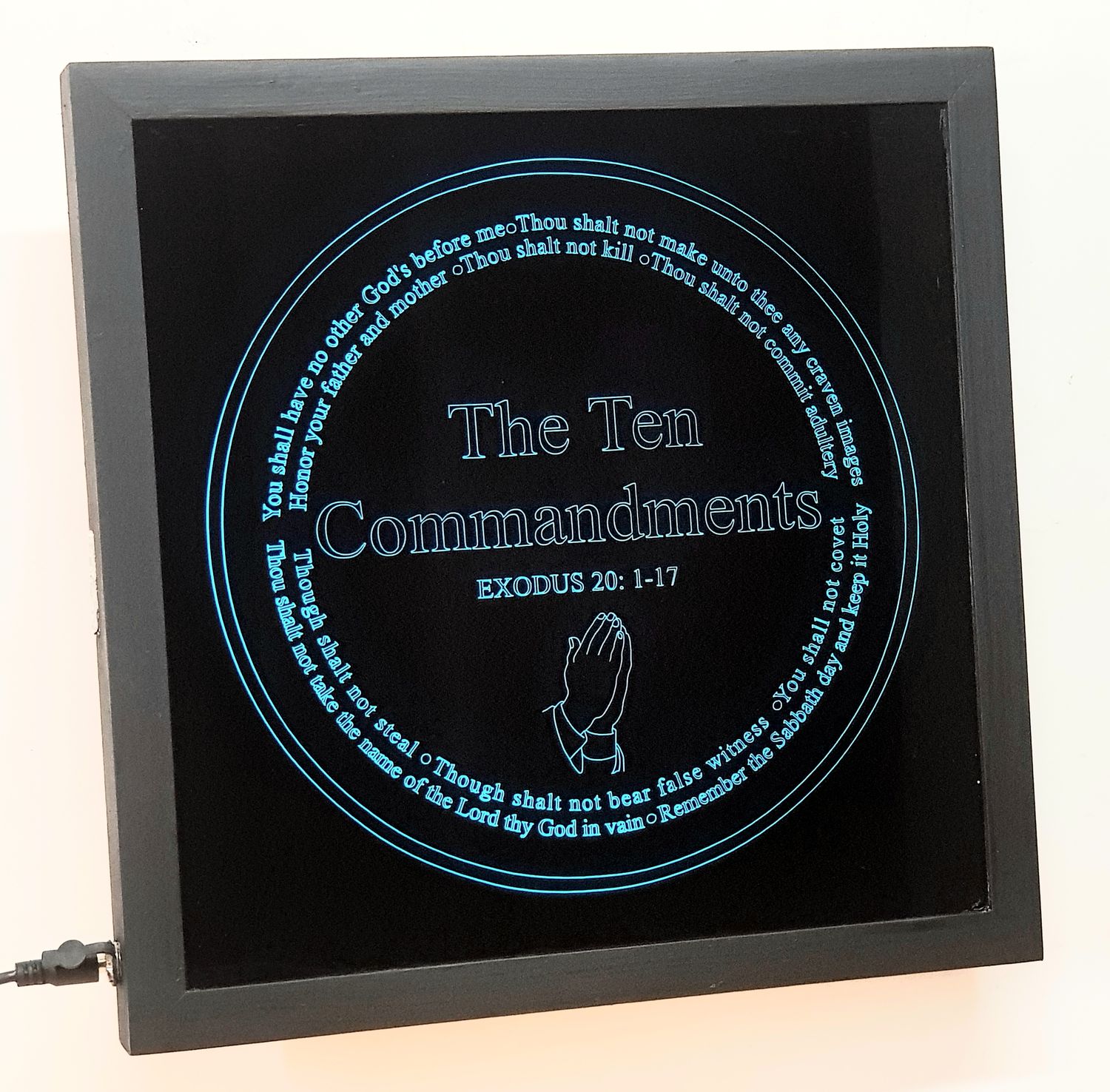 LED Gift of Our Beautiful LED Rendition of &quot;THE TEN COMMANDMENTS&quot;, Map Sizes:: Large 610mm w x 610mm h