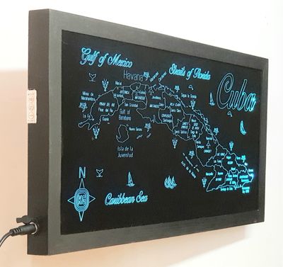LED Gift Map of the Caribbean Islands of CUBA