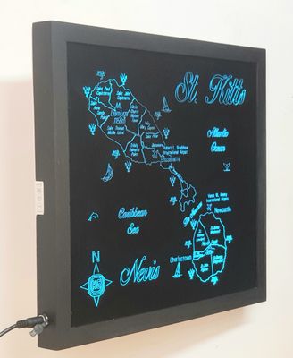 LED Gift Map of the Caribbean Islands of ST. KITTS and NEVIS