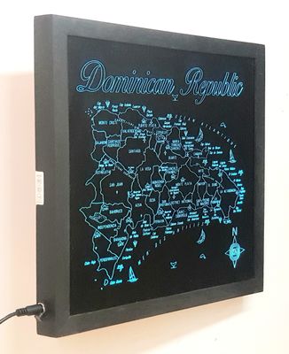 LED Gift Map of the Caribbean Island of the DOMINICAN REPUBLIC