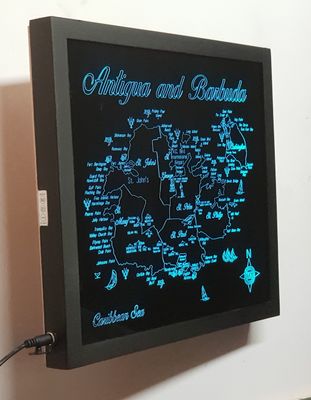 LED Gift Map of the the Caribbean Islands of ANTIGUA and BARBUDA