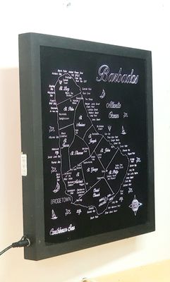 LED Gift Map of the Caribbean Island of BARBADOS