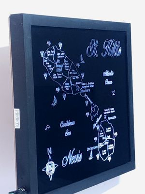 LED Gift Map of the Caribbean Islands of ST. KITTS and NEVIS