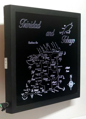 LED Gift Map of the Caribbean Islands of TRINIDAD and TOBAGO