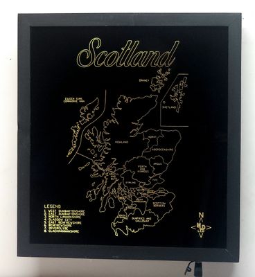 Black Framed Large LED Gift Map of the Country of SCOTLAND 🏴󠁧󠁢󠁳󠁣󠁴󠁿