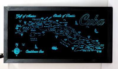 LED Gift Map of the Caribbean Islands of CUBA