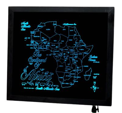Black Framed LED Gift Map of the Continent of AFRICA