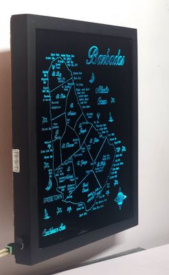 Black Framed LED Gift Map of the Caribbean Republic of BARBADOS 🇧🇧