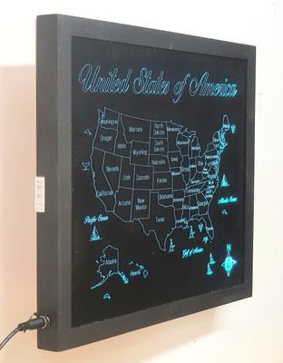 Black Framed Led Gift Map of the UNITED STATES of AMERICA 🇺🇸