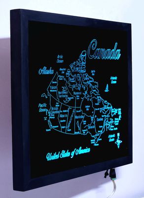 Black Framed LED Gift Map of the Country of CANADA 🇨🇦