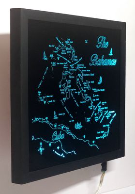 Black Framed LED Gift Map of the Islands of the BAHAMAS 🇧🇸