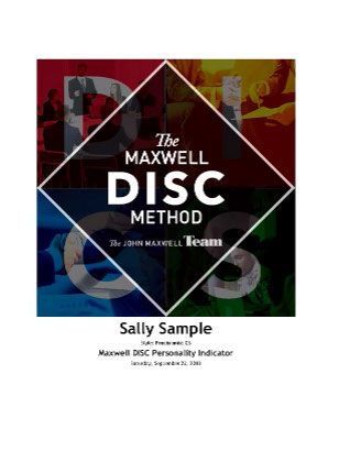 Maxwell DISC – Personality Indicator Report
