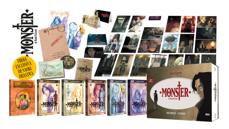 MONSTER. 20º ANIVERSARIO. PACK SERIE COMPLETA.  (1-74 eps) . PREVENTA SILVER. PRECIO EXCLUSIVO. OTAKU EDITION BD/DVD. SIN CENSURA. ENVÍO CERTIFICADO GRATUITO. SOLO ESPAÑA Y CANARIAS.