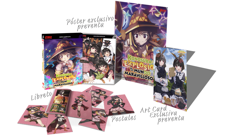 KONOSUBA ¡EXPLOSIÓN EN UN MUNDO MARAVILLOSO!. PACK SERIE COMPLETA.  (1-12 eps) . PREVENTA GOLD. PRECIO EXCLUSIVO. OTAKU EDITION BD/DVD. SIN CENSURA. ENVÍO CERTIFICADO GRATUITO. SOLO ESPAÑA Y CANARIAS