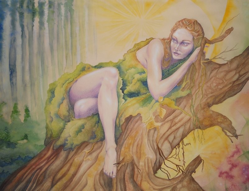 Dryad Art Print - from an original watercolor painting - Stampa artistica Driade