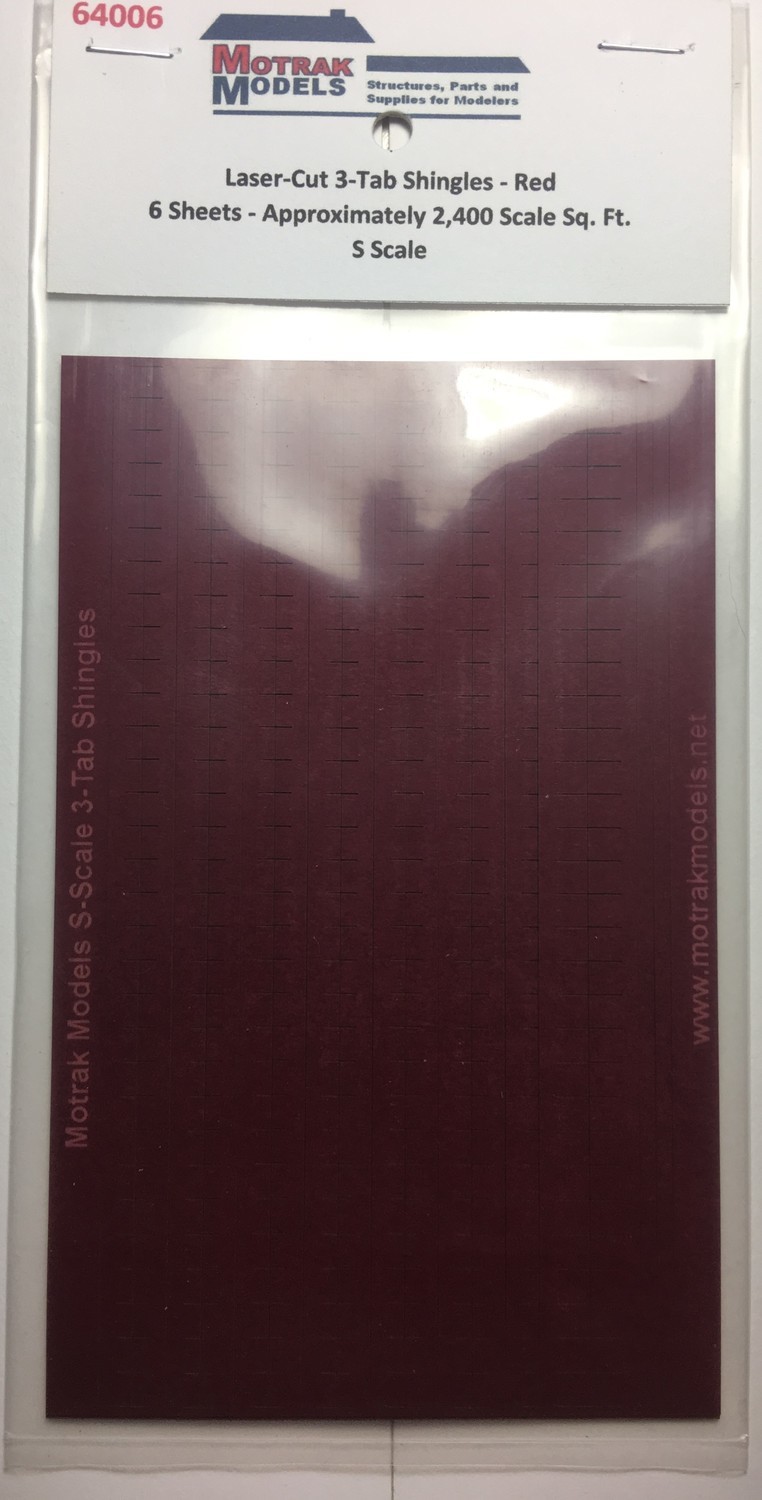 S - Laser-cut 3-Tab Shingles - Red