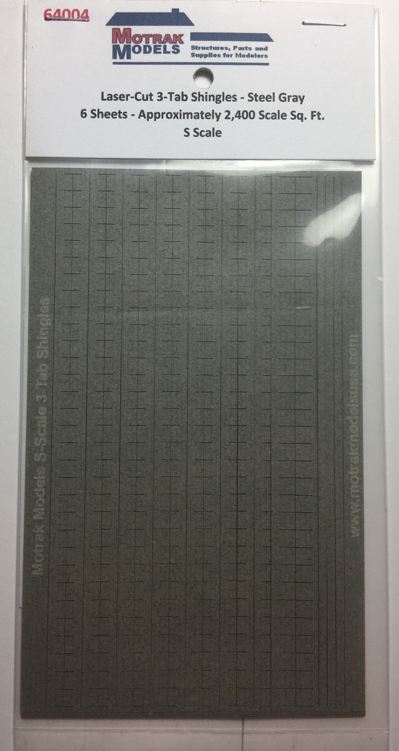 S - Laser-Cut 3-Tab Shingles - Steel Gray