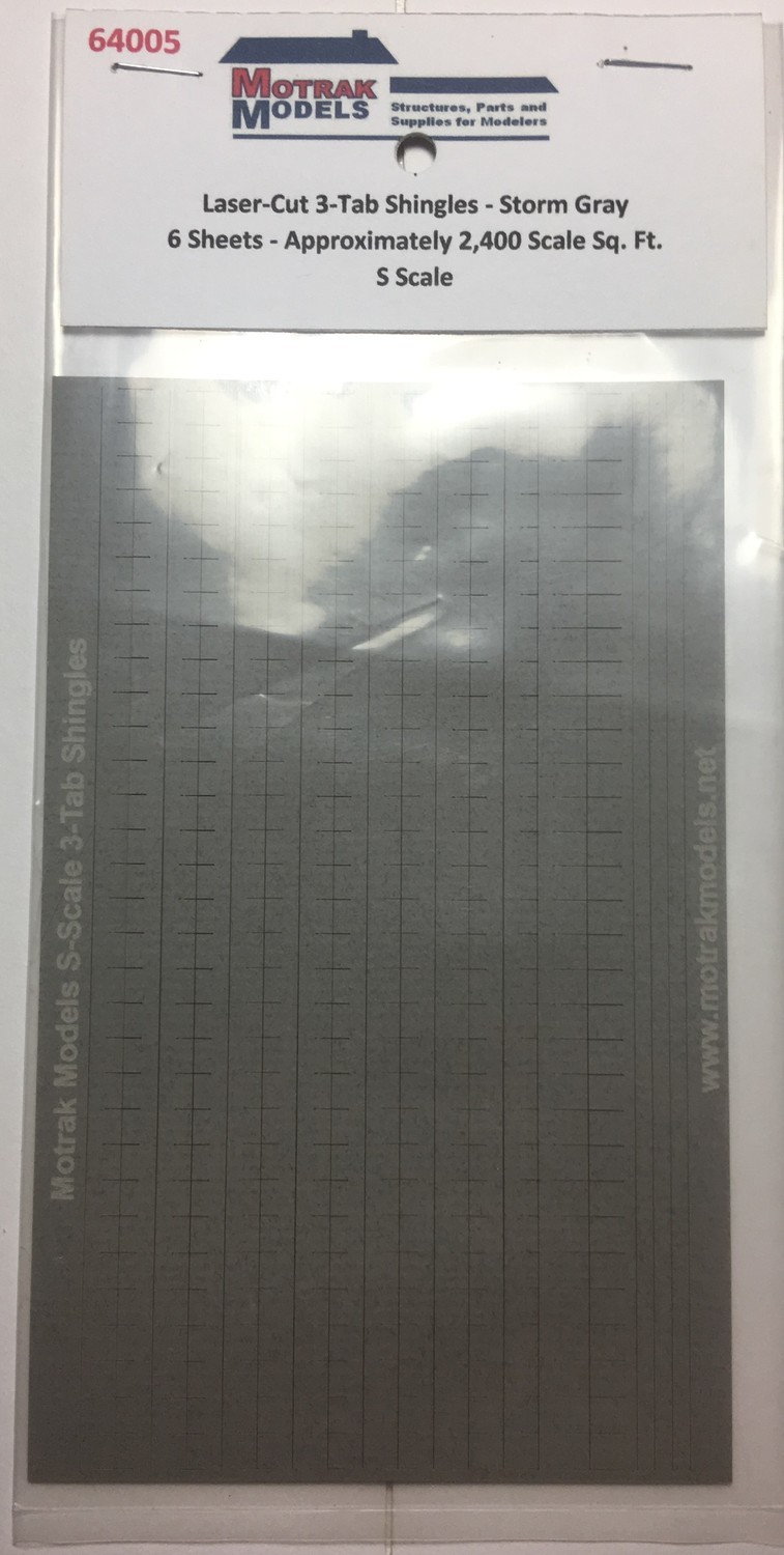Laser-Cut 3-Tab Shingles - Storm Gray - 64005
