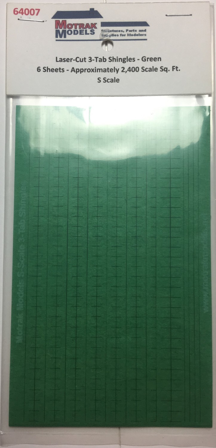 S - Laser-Cut 3-Tab Shingles - Green