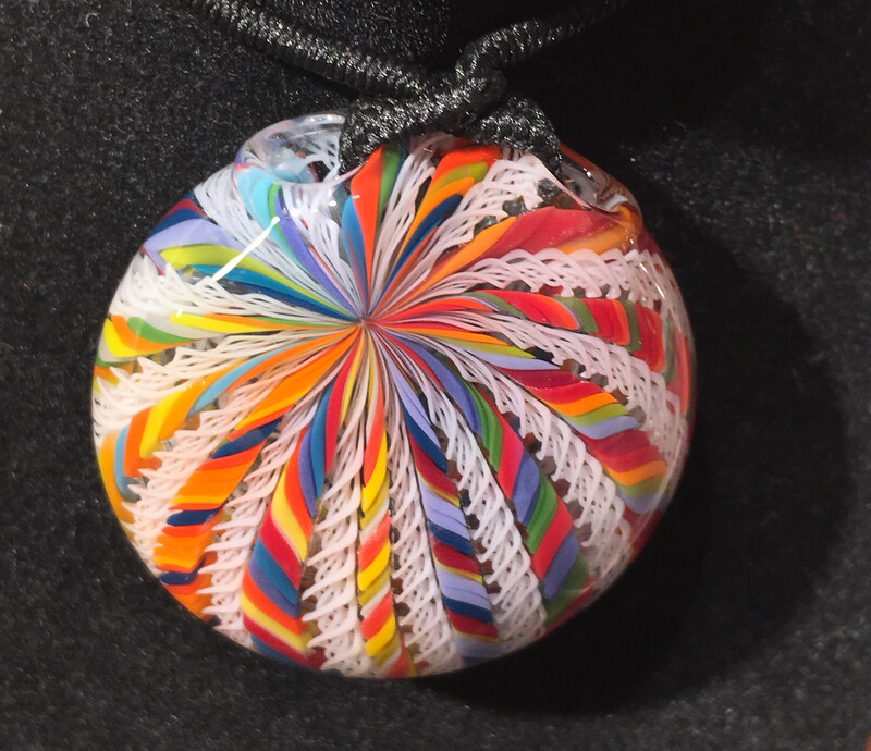 Harold Cooney Rainbow & White Zanfirico Pendant